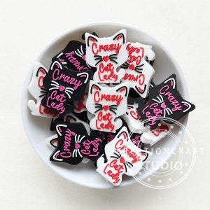 Cat Silicone Beads, Love Cat Focal Beads