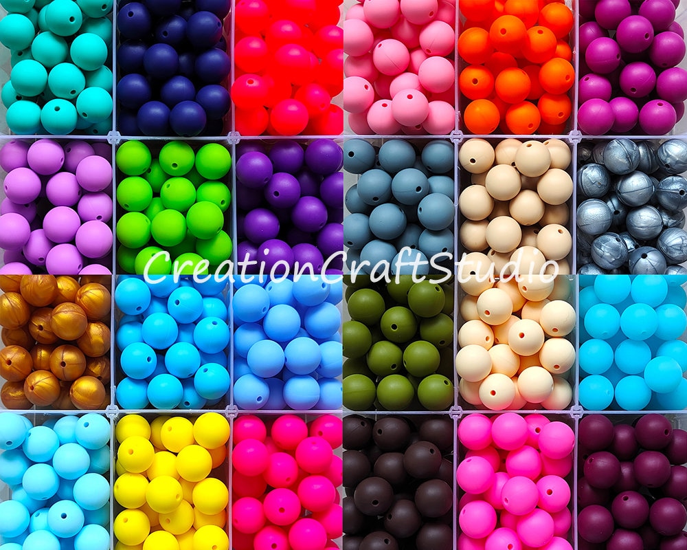 Wholesale 12/15mm Round Silicone Loose Beads, Pearl Ball, Silicone Beads