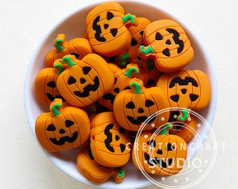 New Pumpkin Shaped Beads, Halloween Pumpkin Focal Silicone Beads, Pen Making DIY Necklace Bracelet, Beads Accessories