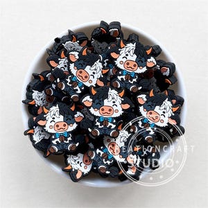 Cow Focal Beads Silicone, Cow Silicone Beads, Wholesale Beads, Charm Silicone Beads