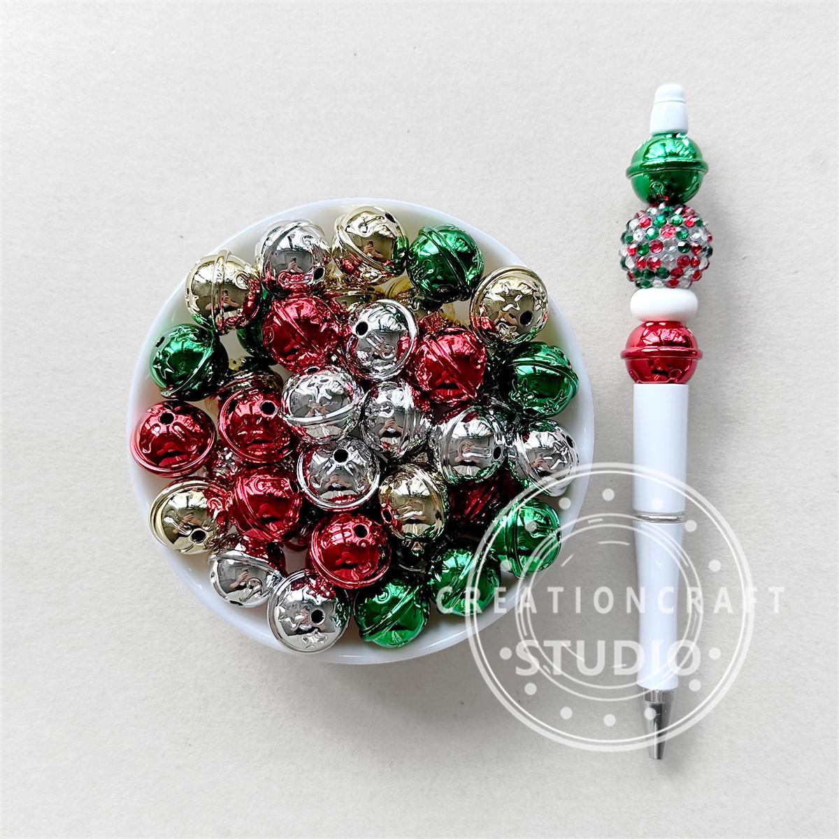 Christmas Bell Shaped Acrylic Beads, Bubblegum Beads, Bulk Beads, Chunky Beads,Loose Charm Beads