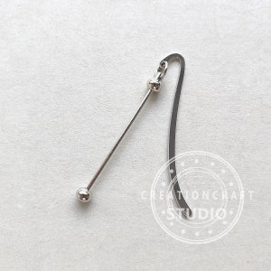 Marcapáginas con cuentas, Marcapáginas de metal con cuentas, Suministros para marcapáginas - En blanco Silver