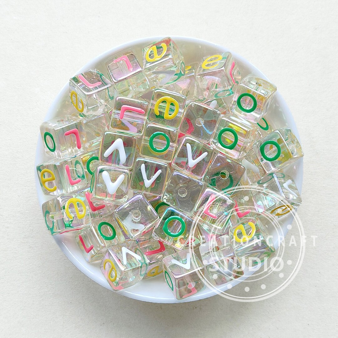 Resin Charms for Jewelry Making Cube Square Print Color Glitter 1