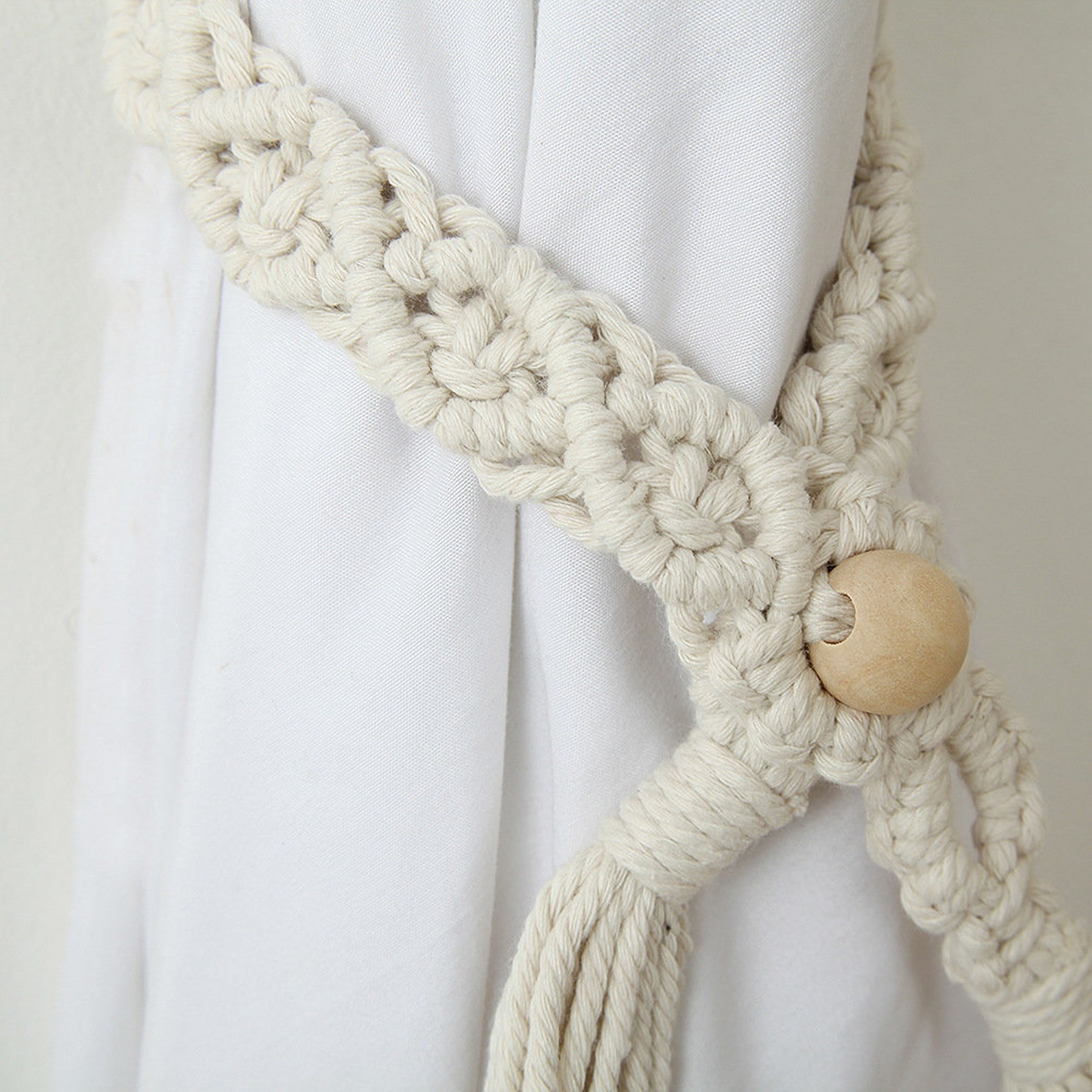 Macrame Tassel Leaf Curtain Tiebacks Curtain Tie Backs Boho Etsy