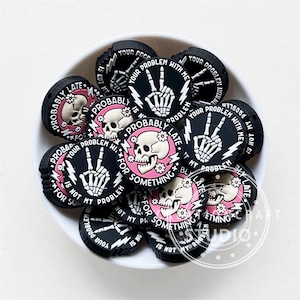 Schädel Fokal Perlen, Silikon Perlen, Charm Perlen, DIY Perlenstift, Fokal Silikon Perlen Schüttgut