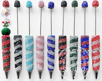 9Pcs/Lot Assorted Color Rhinestone Pen,Sparkle Fancy Pens,Polymer Clay Beadable Pen