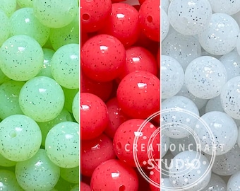 Nya 15 mm silikonpärlor med geléglitter, lösa pärlor i bulk för gör-det-själv-penna