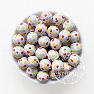 Colored Dot 16mm Acrylic Beads,Jewelry Making,Gumball Beads,Bubblegum Beads