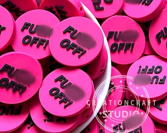 New Fu Off Focal Beads,Funny Soft Loose Beads DIY Keychain Craft for Pen