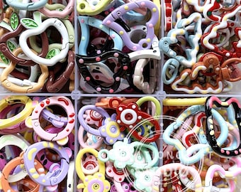 Animal Shape Snap Hook Spring Ring Clips Key Ring Connectors, Metal Spring Clasps