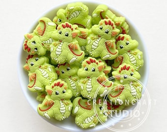 Dinosaur Beads, Dinosaur Focal Silicone Beads