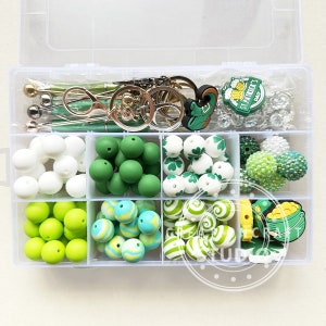 161Pcs St Patricks Day Assorted Silicone Beads Kit, Loose Beads, DIY Keychain Bar, Beadable Pen Kit