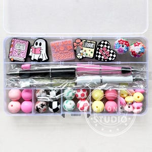 Perline Bookworm, kit di 47 perline assortite per penne, perline Bookworm, per realizzare penne con perline