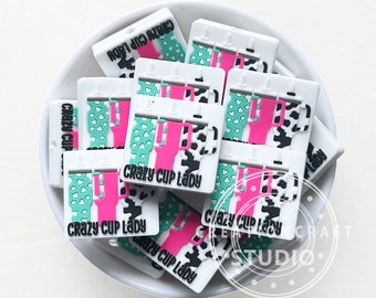 Crazy Cup Lady Focal Beads, Cup Beads, Western Tumbler Siliconen Kralen