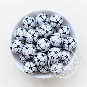 20mm Soccer Beads,Rhinestone Ball,Chunky Bubblegum Acrylic Beads,Gumball Beads, Loose Beads