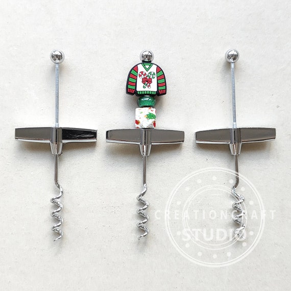 Beadable Wine Corkscrew, Beadable Wine Bottle Openers, Wine Charms