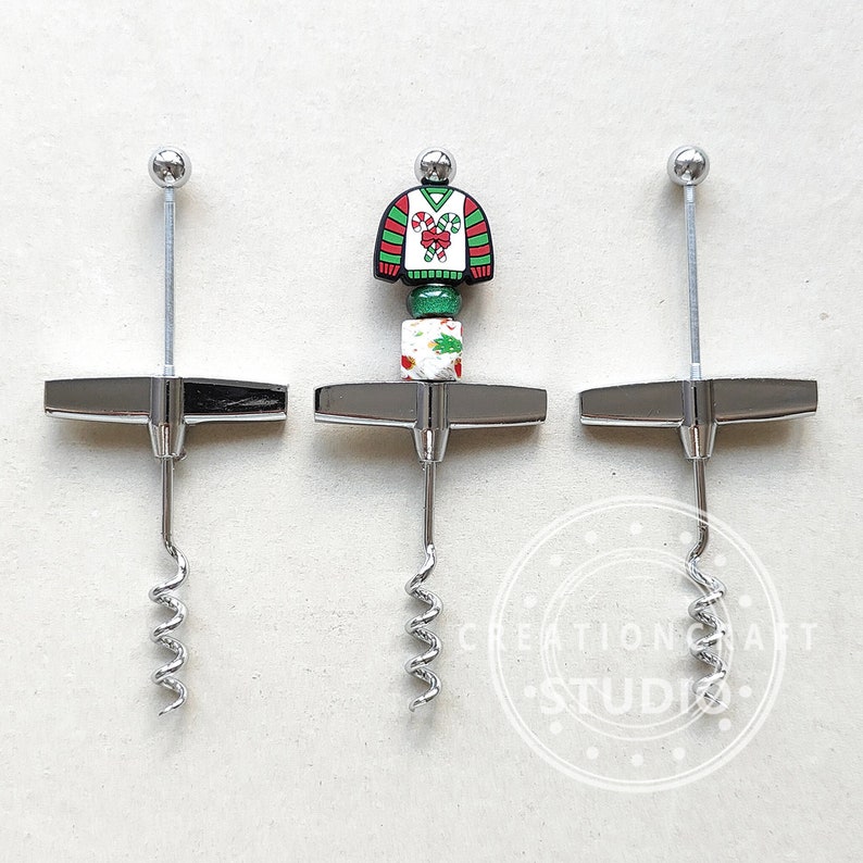 Beadable Wine Corkscrew, Beadable Wine Bottle Openers, Wine Charms