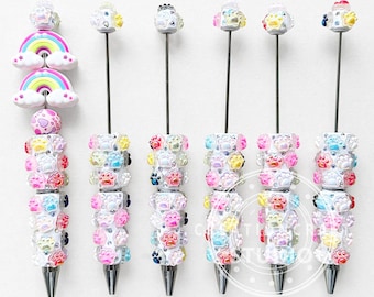 New UV Colorful Paw Fancy Polymer Clay Rhinestone Beadable Pen,DIY Jewelry Pen