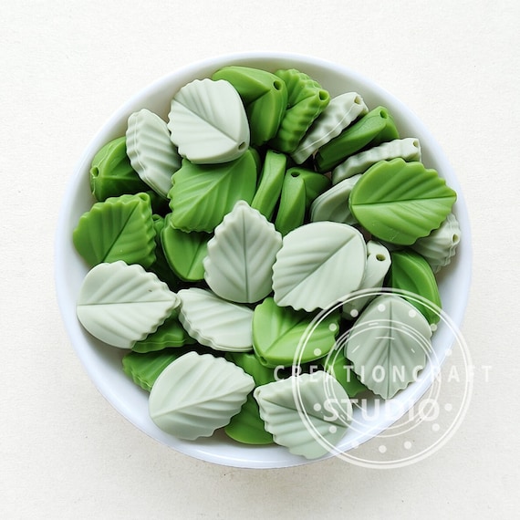 10-100pcs Leaf Silicone Beads, Soft Silicone Beads, Shape Beads, High Quality Silicone Beads, Jewelry Making Accessories, 24*19mm