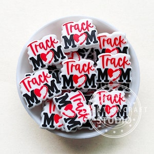 Silicone Track Mom Beads, Focal Silicone Beads