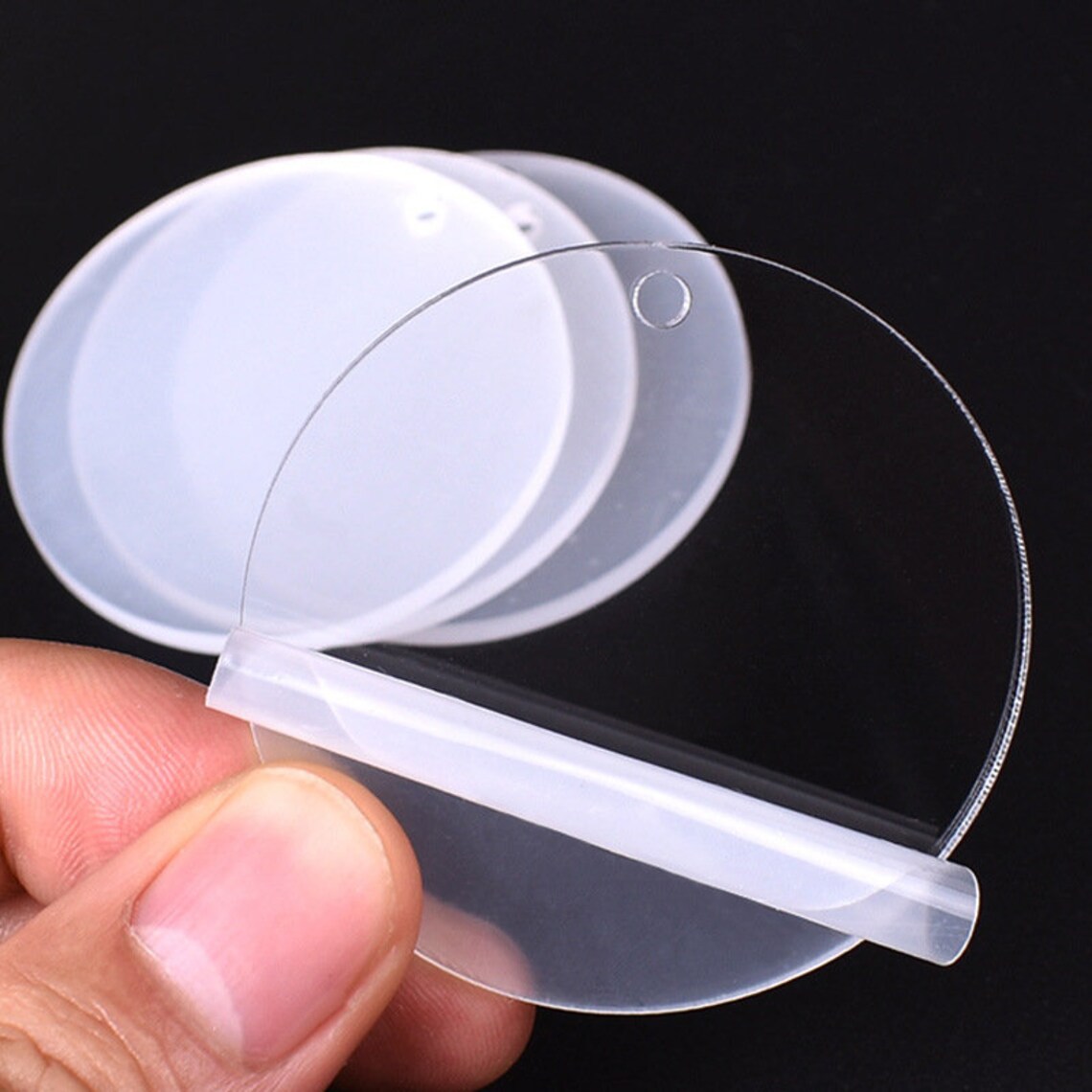 Clear Acrylic Disc Blanks Disc Shapes With Holes Wholesale Etsy