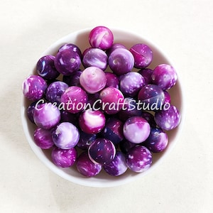 12/15mm Print Silicone Beads, Round Loose Silicone Beads, Jewelry Making, Craft Silicone Beads, DIY ID Badges Holders Keychain