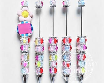 Colored Crystal Rhinestone Pearl Fancy Beadable Pen Blank,Beaded Jewelry Pen Making