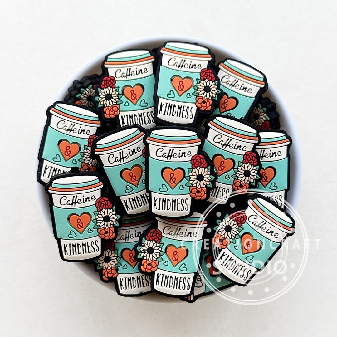 Kindness Focal Beads, Coffee Cup Silicone Beads Etsy
