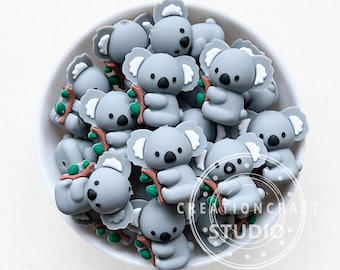 Cute 3D Koala Beads,3D Focal Beads,Focal Silicone Beads,Animal Shape Beads,DIY Jewelry Beaded Craft
