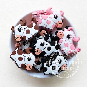 Cow Shape Silicone Animal Beads, Animal Focal Silicone Beads Bulk
