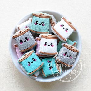 Silicone Yarn Spool Focal Beads