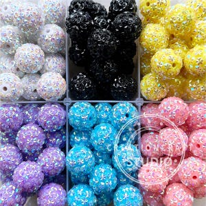 20mm Snowflake AB Rhinestone Beads, Bubblegum Beads, Rhinestone Acrylic Ball, Bulk Chunky Beads
