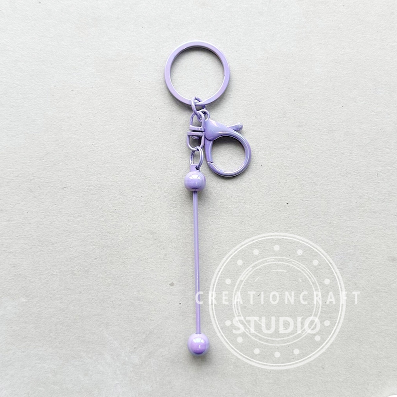 UV Beadable Keychain Bar Beadable Blanks, Iridescent Beadable Keyrings ...