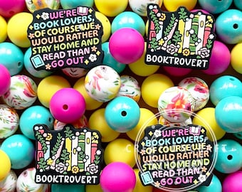 Assorted Book Beads,Focal Beads,15mm Silicone Beads,Mixed Loose Beads,Keychain Beads