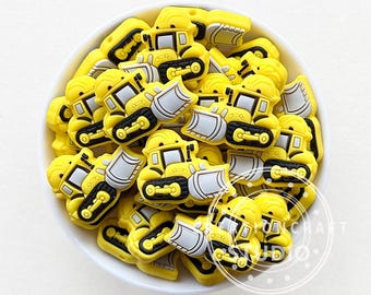 Cuentas focales Bulldozer, cuentas de silicona, bolígrafo de cuentas DIY, cuentas a granel