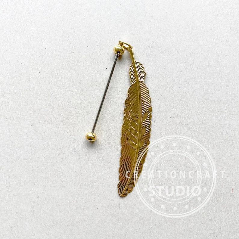 Beadable Feather Bookmarks DIY, Bookmark Blank, Metal Bookmark - Etsy
