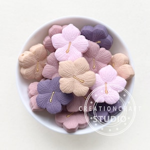 Flower Beads, Silicone Flower Focal Beads, Silicone Beads