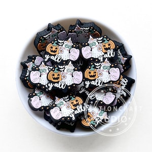 Pumpkin Ghost Beads, Silicone Beads For Halloween, Silicone Beads, Spooky Focal Beads