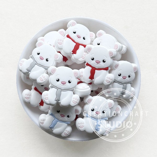 Cute Bear Silicone Focal Beads