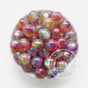 16mm Colorful Candy Gumball Beads, Bulk Beads, Glossy Resin Beads, Bubblegum Beads,Glitter Beads