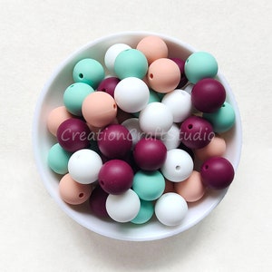 12/15mm Round Silicone Beads, 4 Colors Combo, Silicone Pearl Silicone Ball, 20-100Pcs Wholesale Silicone Beads, Jewelry Making DIY Necklace