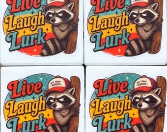 Funny Raccoon Square Focal Beads DIY Jewelry Craft Supplies,Print Silicone Beads