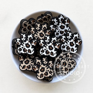 Leopard Dog Paw Beads, Animal Paw Beads, Silicone Focal Beads