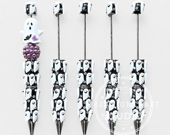 Ghost Rhinestone Beadable Pen Halloween Bulk DIY Holiday Craft Pen