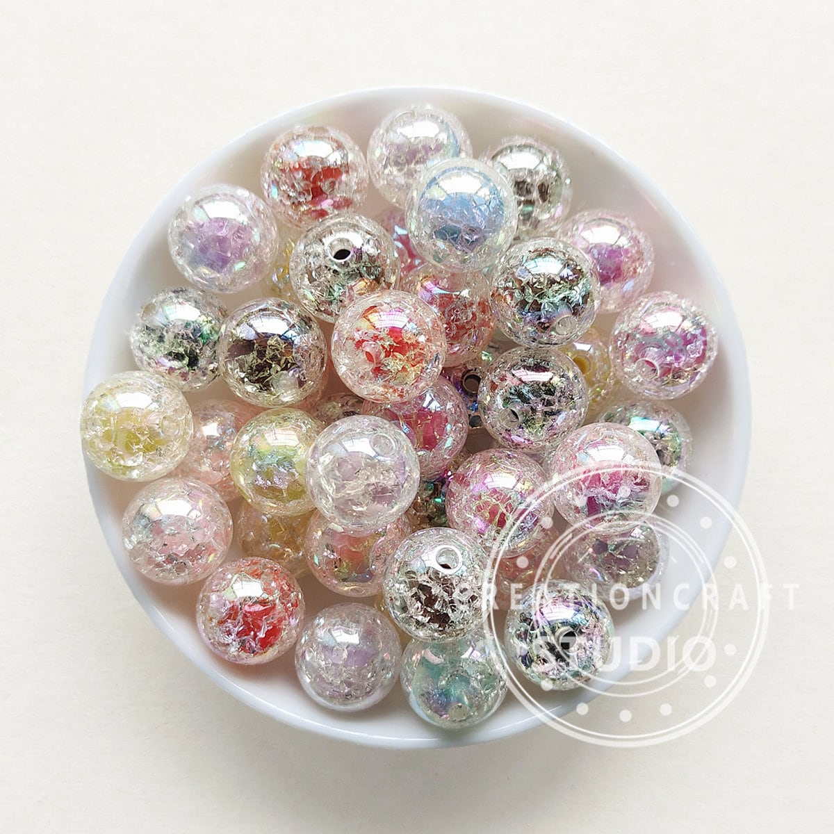 CLEARANCE Chunky Cracked Beads, Iridescent Crackle Beads