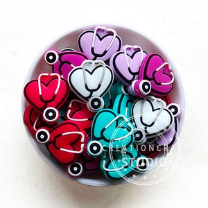 Focal Silicone Beads, Stethoscope Silicone Beads, 26*29mm, Wholesale Beads