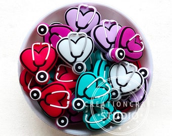 Focal Silicone Beads, Stethoscope Silicone Beads, 26*29mm, Wholesale Beads