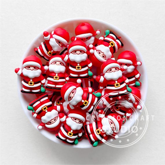 3D Christmas Santa Focal Beads Christmas Silicone Beads DIY Charm Craft jewelry Beads Etsy Ireland