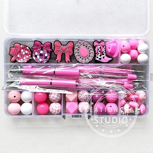 Perline a fiocco, perline focali, kit di perline sciolte assortite da 56 pezzi, penna regalo fai da te