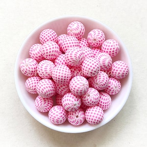 Round Dot Print Silicone Beads, 15mm Silicone Beads, Silicone Round Beads, Wholesale Beads, Silicone Print Beads, Beaded Jewelry Making